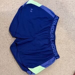 Under Armour WomensNavy and Lime Athletic Shorts